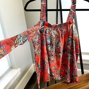Off shoulder paisley top. Size small